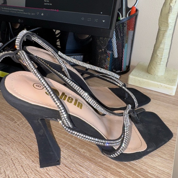 Black Strappy Heels - Picture 2 of 4